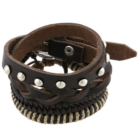 Leather Jewelry Mens Bracelet Handmade Indian Fashion Accessories Wristband
