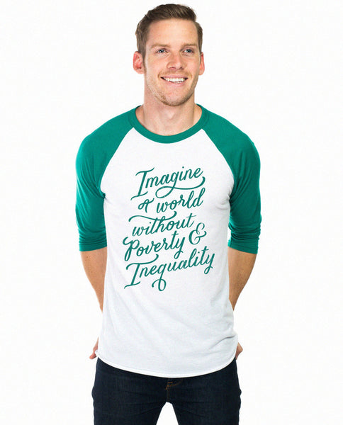 A World Without Poverty Unisex Baseball Tee