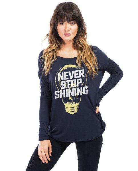 Never Stop Shining Flowy Long Sleeve Tee